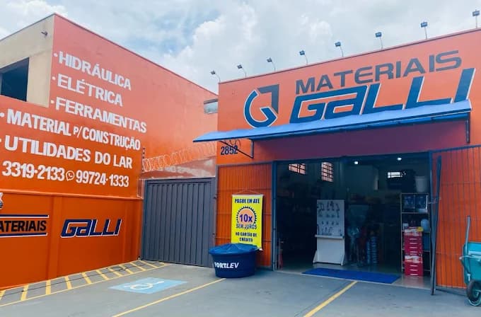 Fachada da loja Materiais Galli em Araraquara